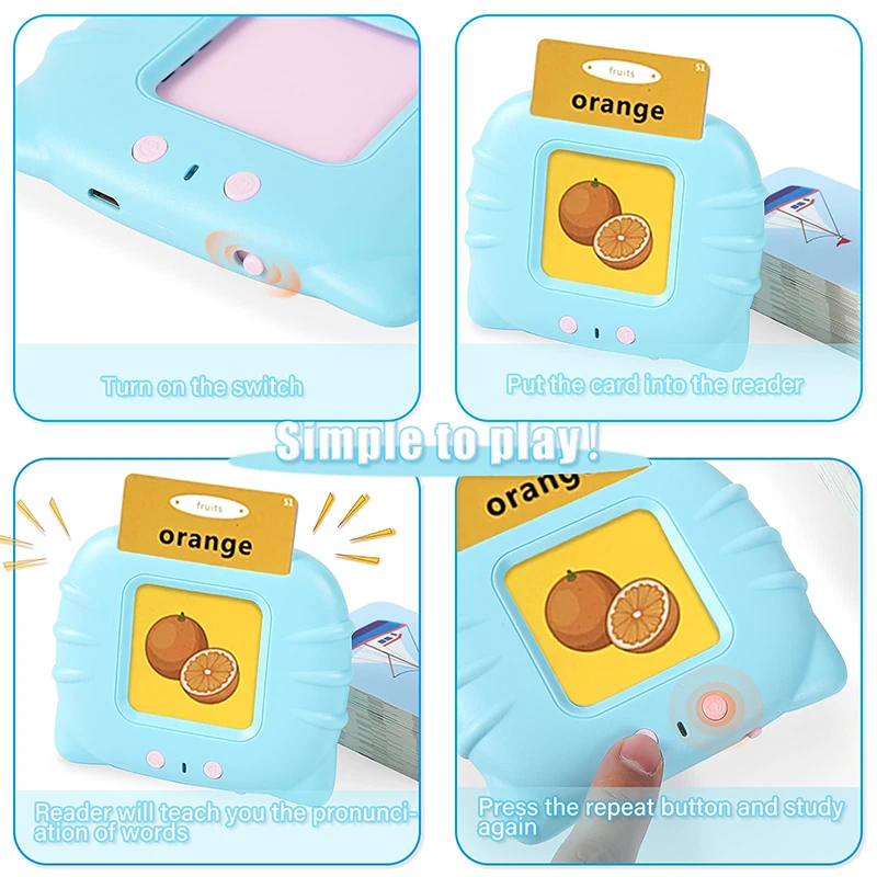 Educational Learning Toy Alphabet Educational Toys Education Toys Sight Words Games Talking Flash Cards Learning English Machine Electronic Book for Kids Interactive Activity Gift