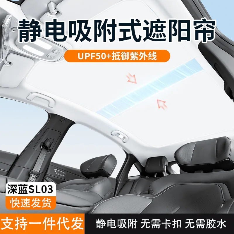 Suitable for Chang'an DEEPAL SL03 suede electrostatic adsorption sunroof, sun blind, ceiling, sunroof, and roof accessories