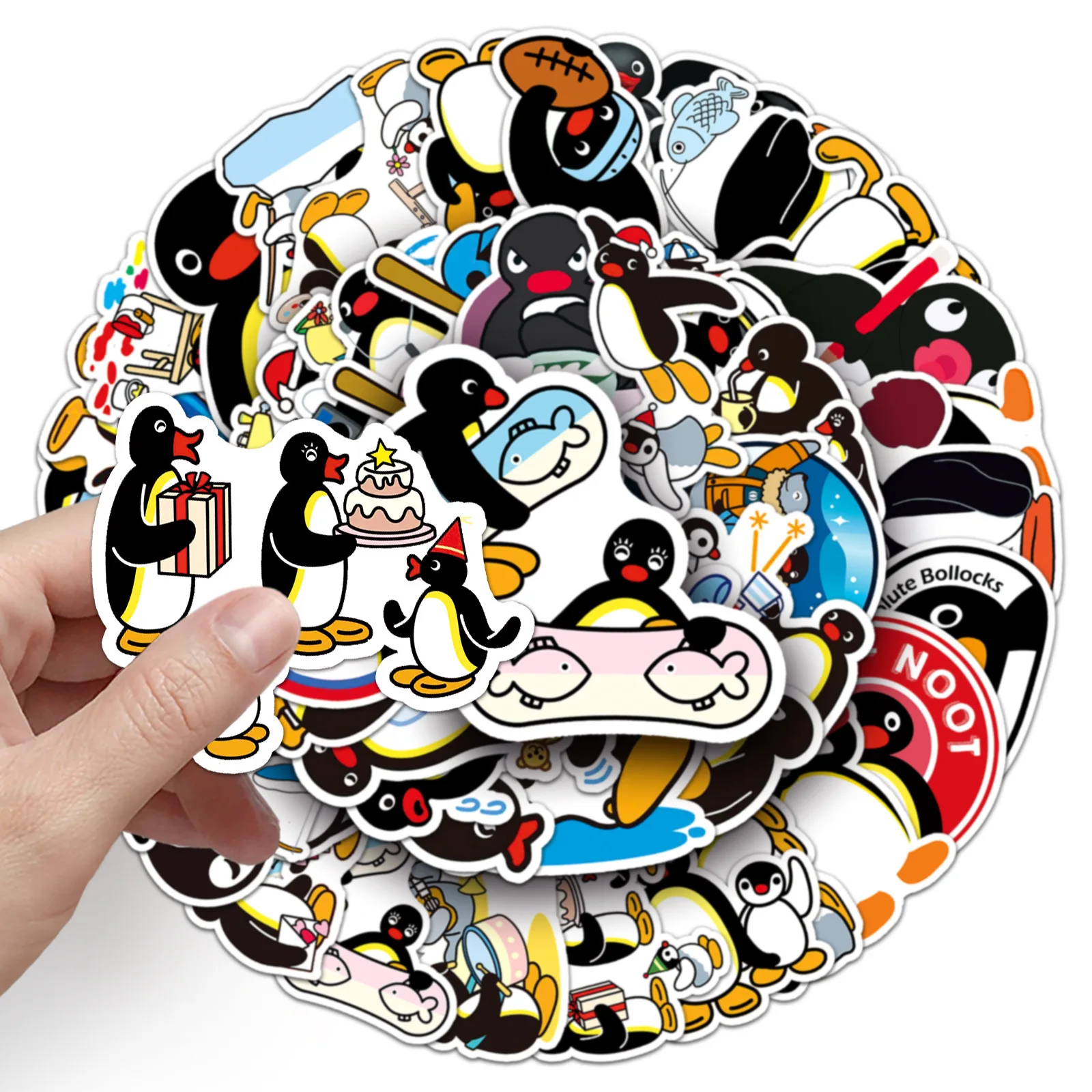 50PCS 재미 있은 펭귄 생활 스티커 물병 및 전화 케이스에 대 한 방수 데칼 물병 스크랩북 DIY 공예