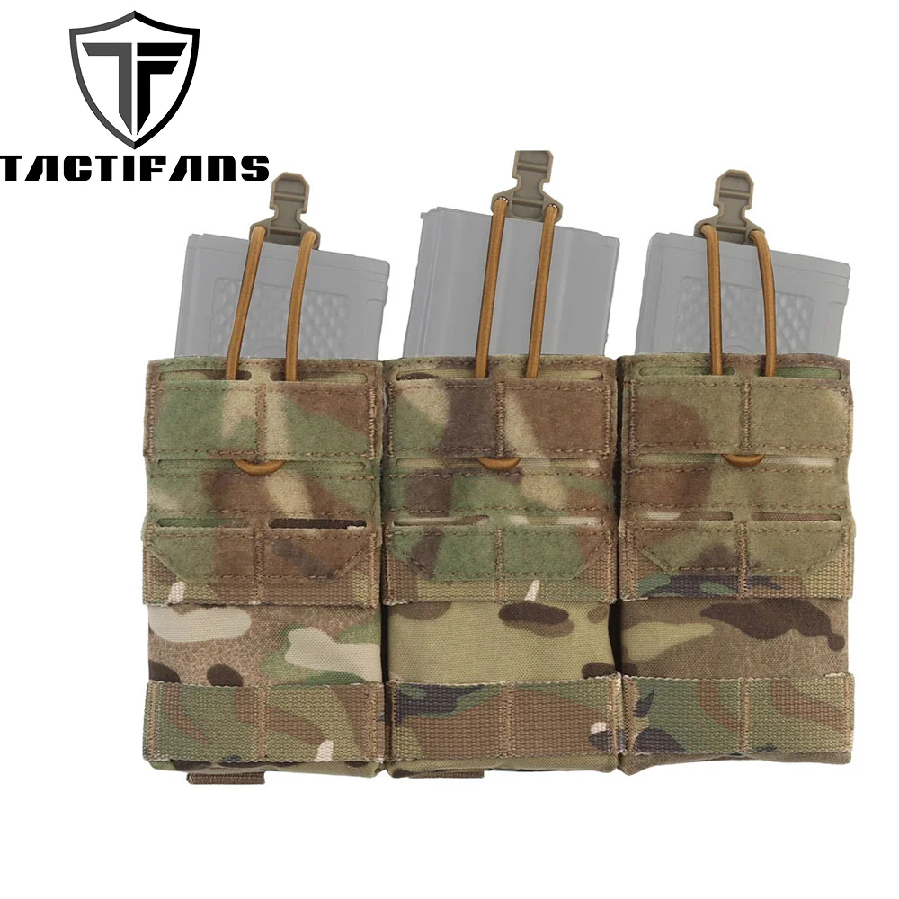 

Tactical Triple 556 Molle Magazine Pouch Open Top Ammo Elastic Cord Secured Mag Bag M4 M16 AR15 Airsoft Hunting Military Gear