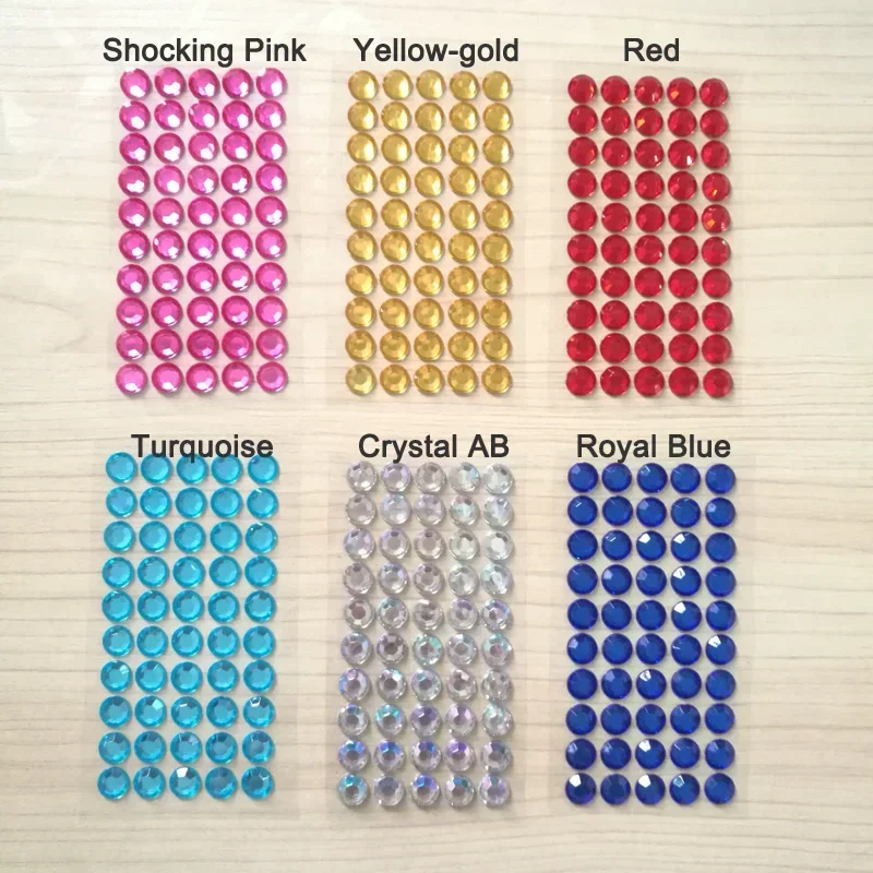 Self Adhesive Rhinestone Sticker 50pcs Round 10mm Gems/Stick On Diamante Crystals for Card Making/Crafts/Wedding #437509