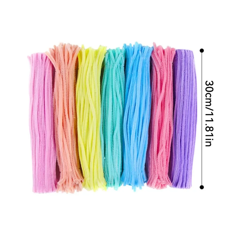 Chenille Rod Pipe Creative DIY Plush Wires Twist Stick Hair Strip Kids Flower Handmade Educational Toy 100~1000Pcs
