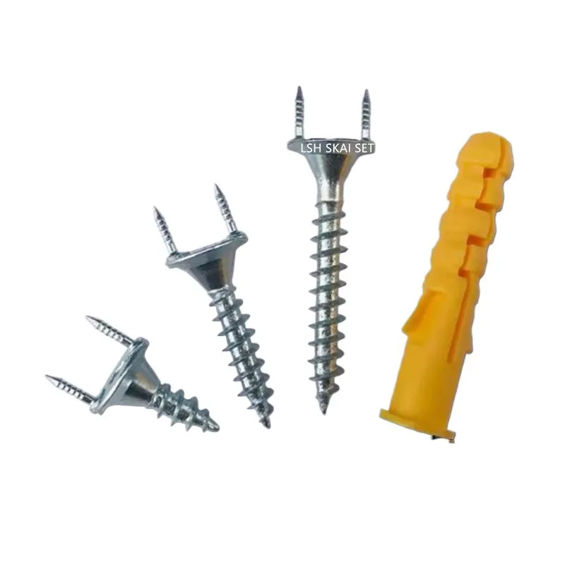 50 ชิ้นไม้ Baseboard ไม่มีรอยต่อเล็บ Double - headed Self - tapping สกรูสายเท้าพิเศษเล็บที่มองไม่เห็นสกรูรักษาความปลอดภัย 1