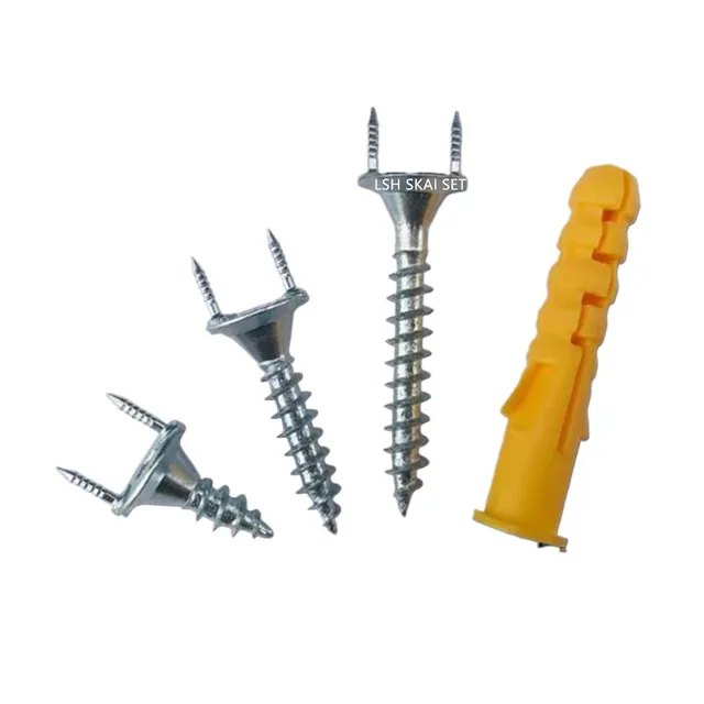 50 ชิ้นไม้ Baseboard ไม่มีรอยต่อเล็บ Double - headed Self - tapping สกรูสายเท้าพิเศษเล็บที่มองไม่เห็นสกรูรักษาความปลอดภัย 1