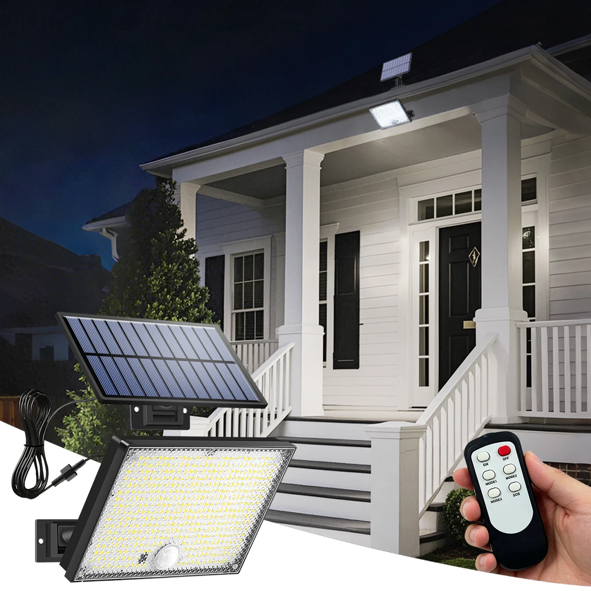 Enhanced Outdoor Solar Motion Sensor Lights with Remote Control - Waterproof and Adjustable Brightness