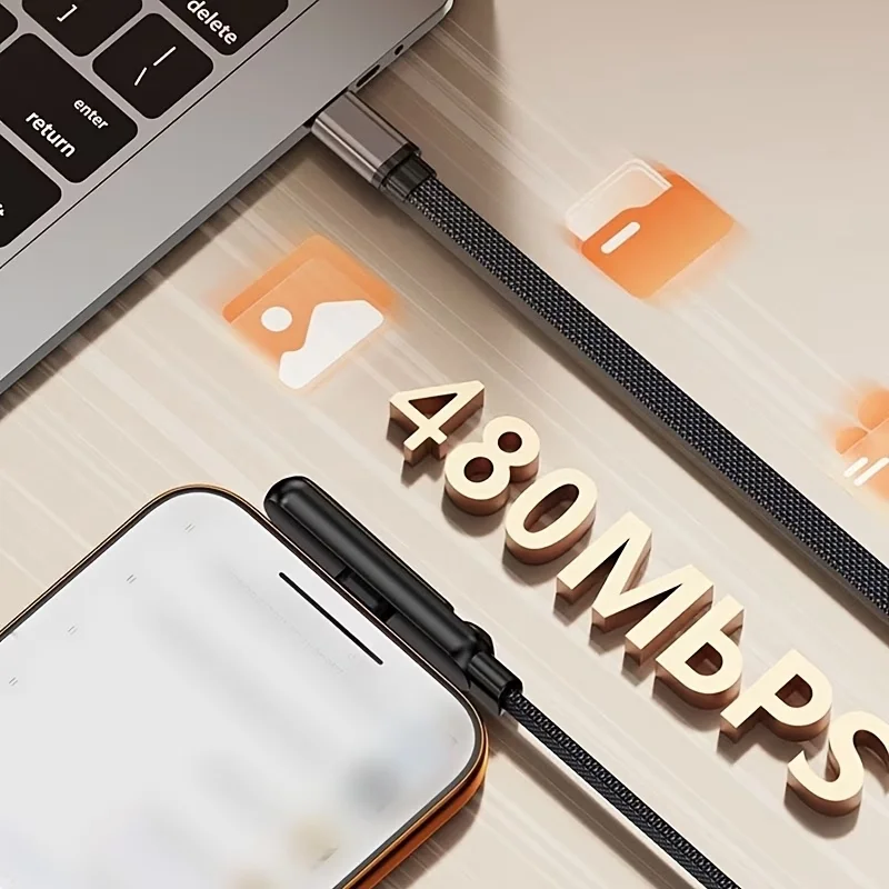 240W Fast Charging type-C to type-C Cable with Foldable Stand,Type-C Connectors, High-Speed Data Sync & Charging for Mobile 6