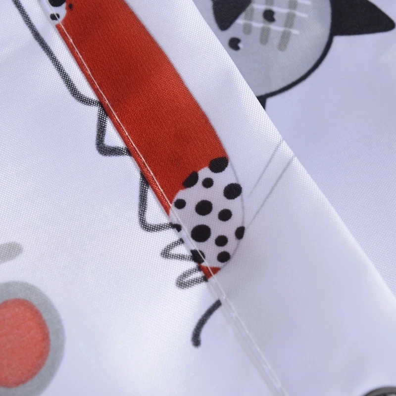 YOMDID Cartoon Bath Curtain Cute Cat Pattern Shower Curtains Bathroom Waterproof Thickened Polyester Cloth 12 Pcs Hooks shower curtains