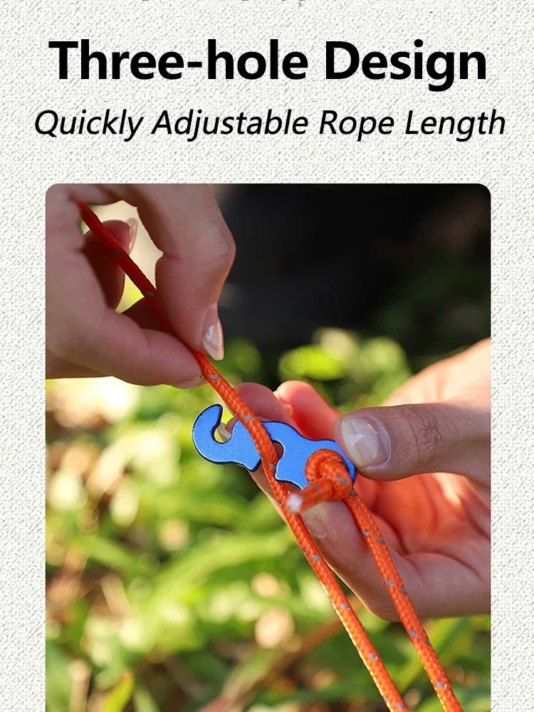 Adjustable Tent Rope Buckle 1/5/10pcs Aluminum S-type Wind Cord Buckle For Outdoor Camping Tents Accessories