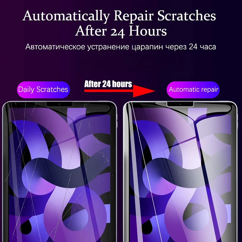 3 pezzi protezione schermo per iPad 10th 10.9 Pro 11 12.9 Air 5 4 3 Mini 6 pellicola morbida idrogel per iPad 10.2 7 8th 9th pellicola protettiva - immagine 5
