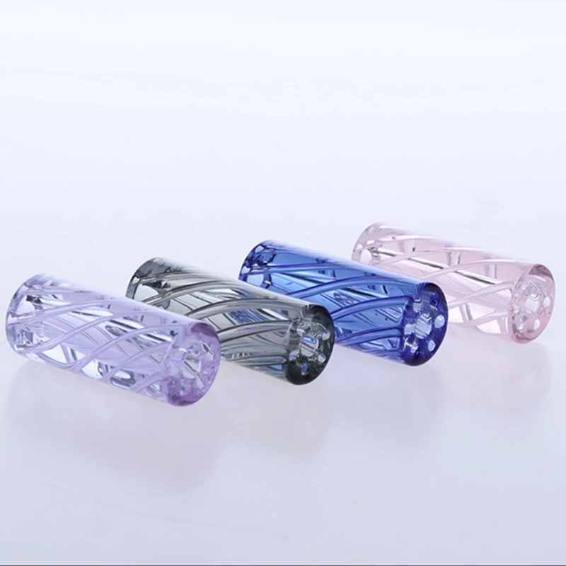5pcs/box In Stock 7 Holes Blue Color Spiral Smoking Glass Tips/Glass Filter Tip with Holes Box Set For Smoking Accessories