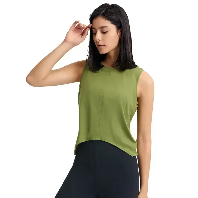 Lemon Fitness Yoga Tank Top Sports Gym Top Breathable Workout Top Womens Clothing Crop Vest West Sleeveless Blouse Women Clothes