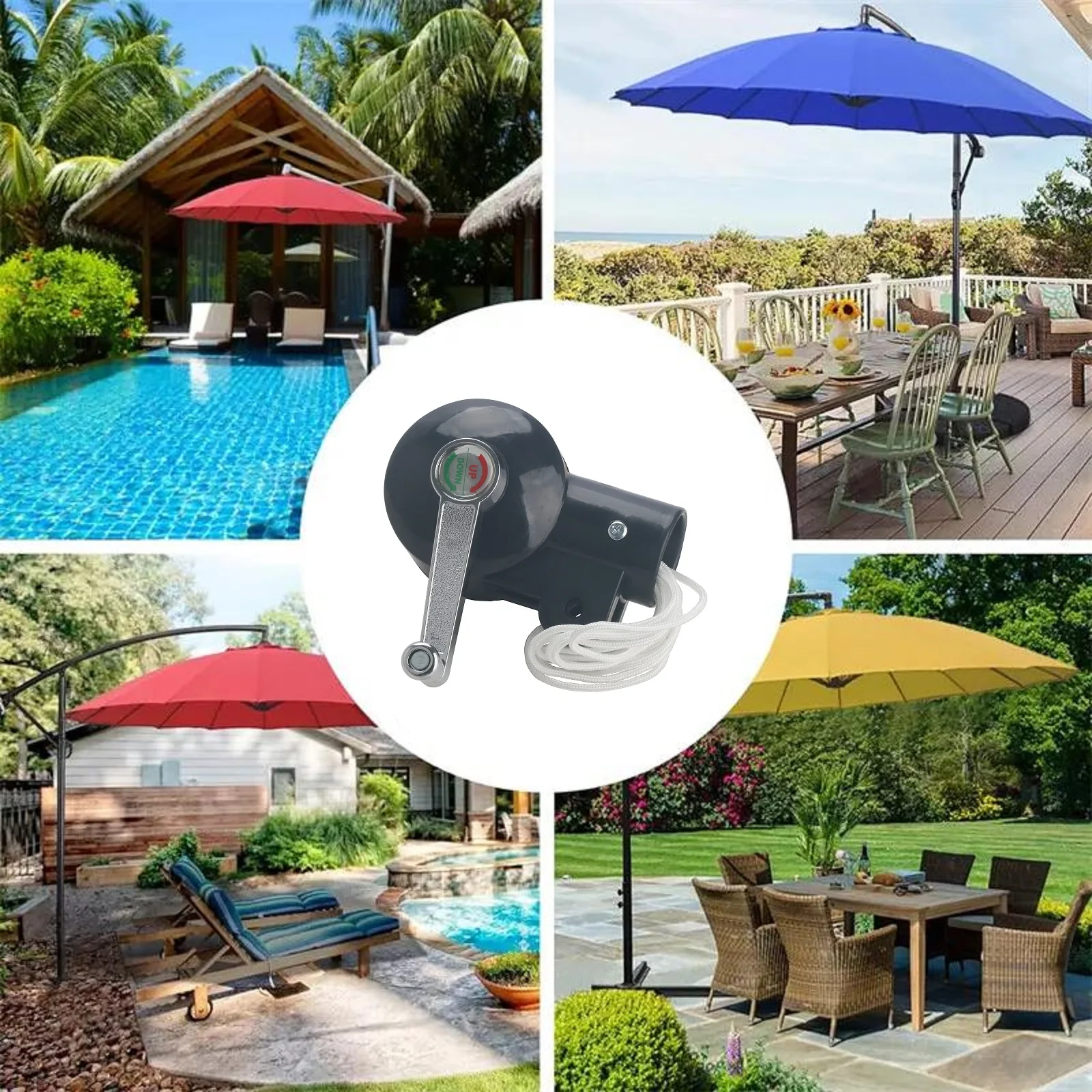 Patio Umbrella Crank Handle Garden Sunshade Outdoor Beach Parasol Spare Parts Reliable Backup and Replacement