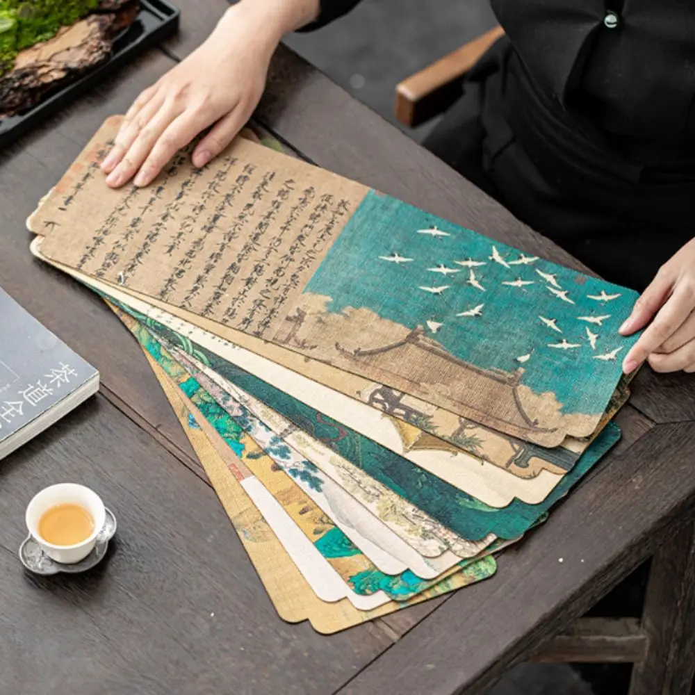 Tea Set Chinese Style Chinese Tea Towel Dishcloth Ancient Painting Waterproof Tea Cushion Cloth Double-sided Mat Table