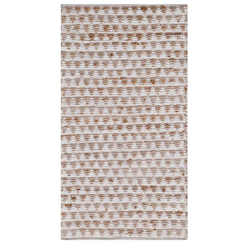 기하학 베이지 아이보리 직조 유기농 천연 황마 코튼 러그-80x150cm
