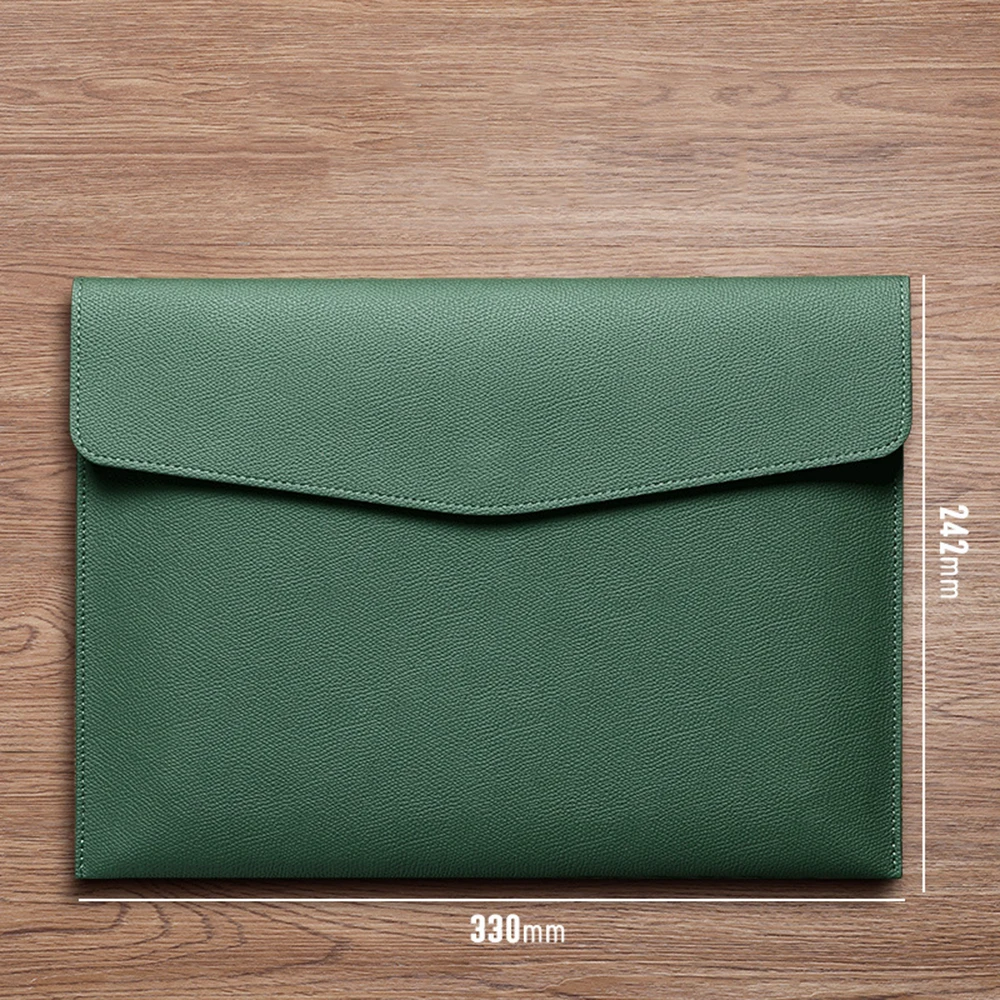 Documents Pouch File Bag PU Leather Snap Closure A4 File Pocket Folder Stationery Dustproof Business Office School New