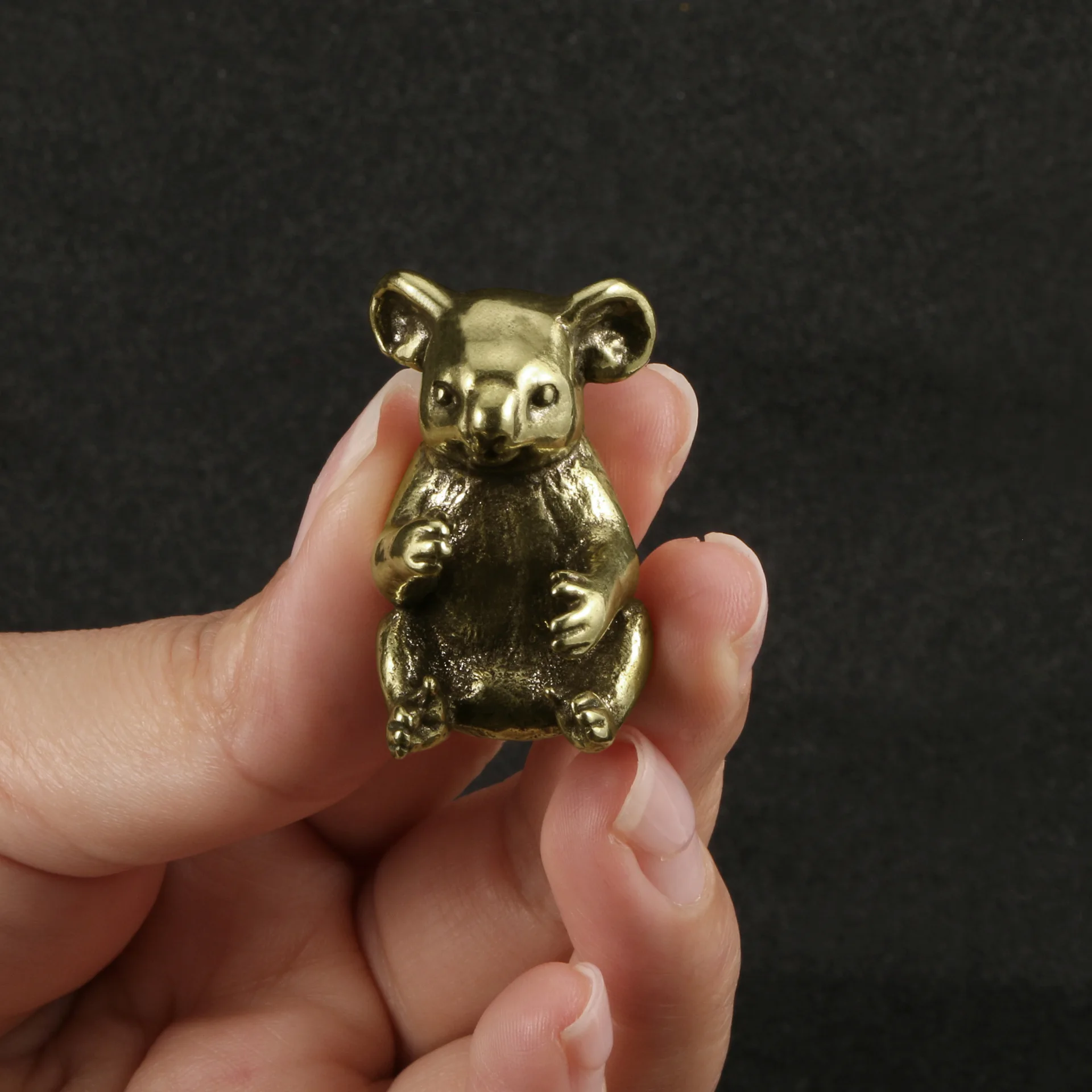 

Cute Small Koala Ornaments Brass Retro Mini Animal Tea Pet Home Decor Bookshelf Small Decorations Collection of Crafts