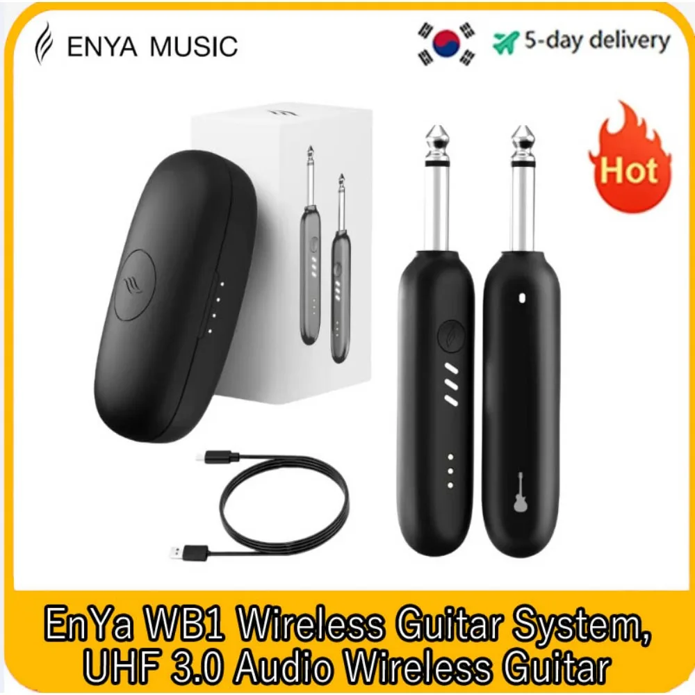 

Enya WB1 Wireless Guitar System, UHF 3.0 Audio Wireless Guitar Transmitter and Receiver for Electric Instrument for Guitar Bass