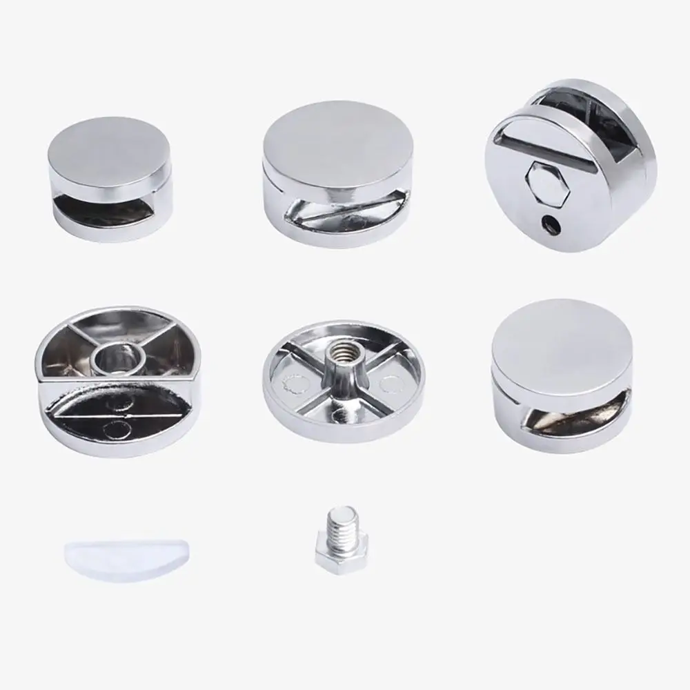 【Value Bundle】 New Zinc Alloy Mirror Clip Silver Mirror Fasteners Mirror Fixing Nails Kitchen Cabinet