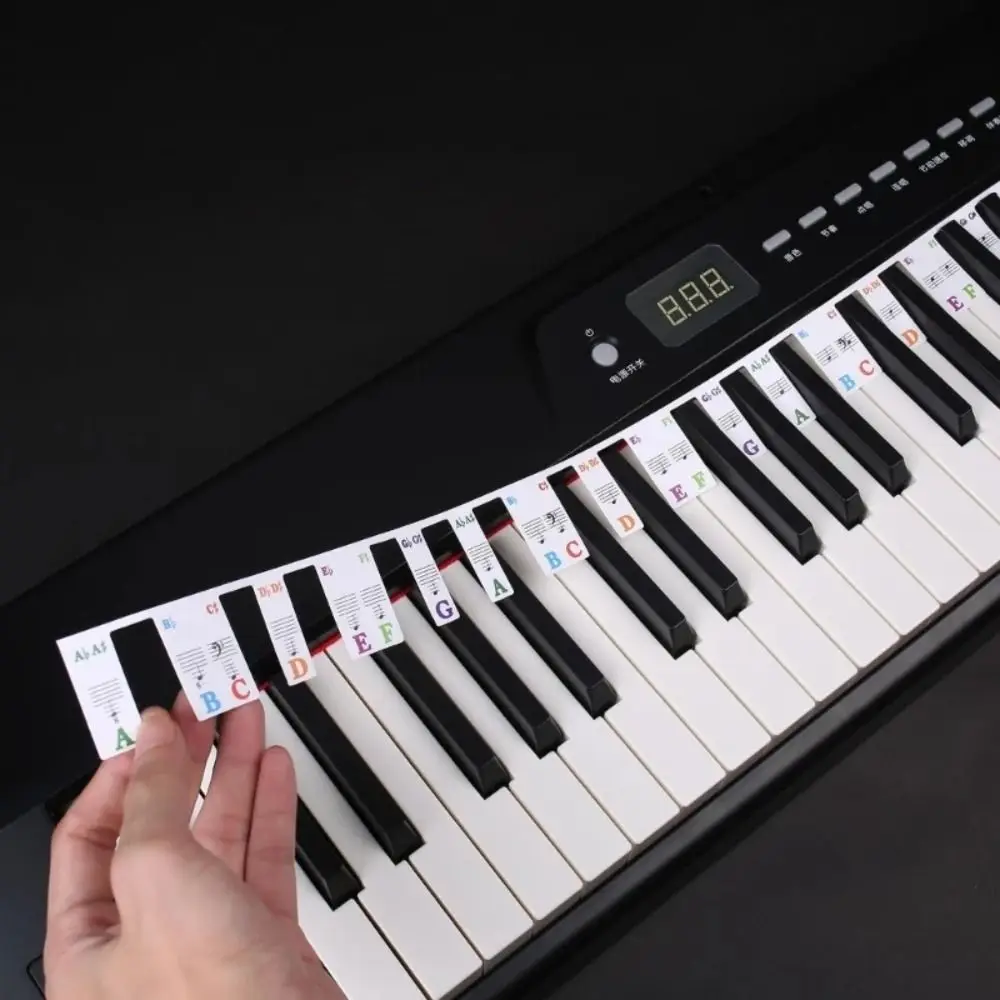 Piano Stickers Removable 61 Keys 88 Keys Piano Keyboard Labels For Fingering Notes Overlay Piano Stickers