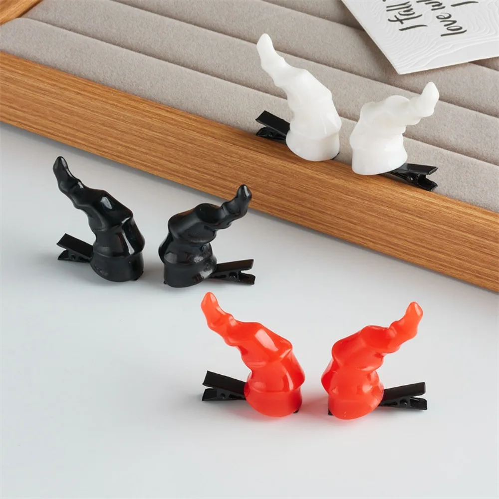 Gothic Devil Horn Hairpin Hair Clip Hairband Halloween Headband Creatively Duckbills Braids Halloween Hair Hoop