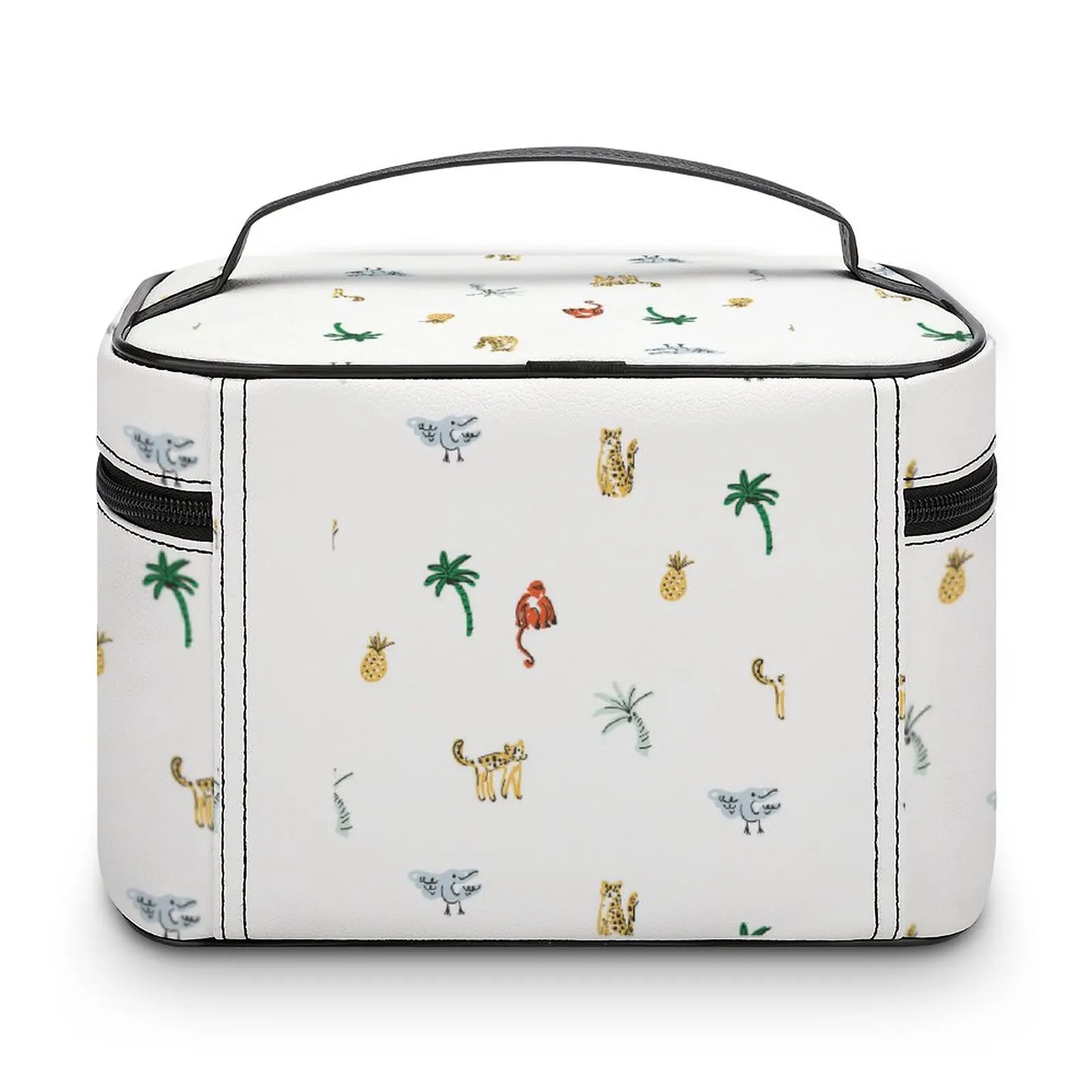 Customized Pattern Makeup Bag Outdoor Travel Makeup Bag Women White Print Cosmetic Bag Toiletries Organizer Storage Wash Bag