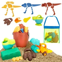 EDUCIRO Dinosaur Beach Toys for Kids 3-5,Dinosaur Mould Set 33 PCS Sand Toys with Mesh Bag,Gifts for Boys and Girls 6-10 1