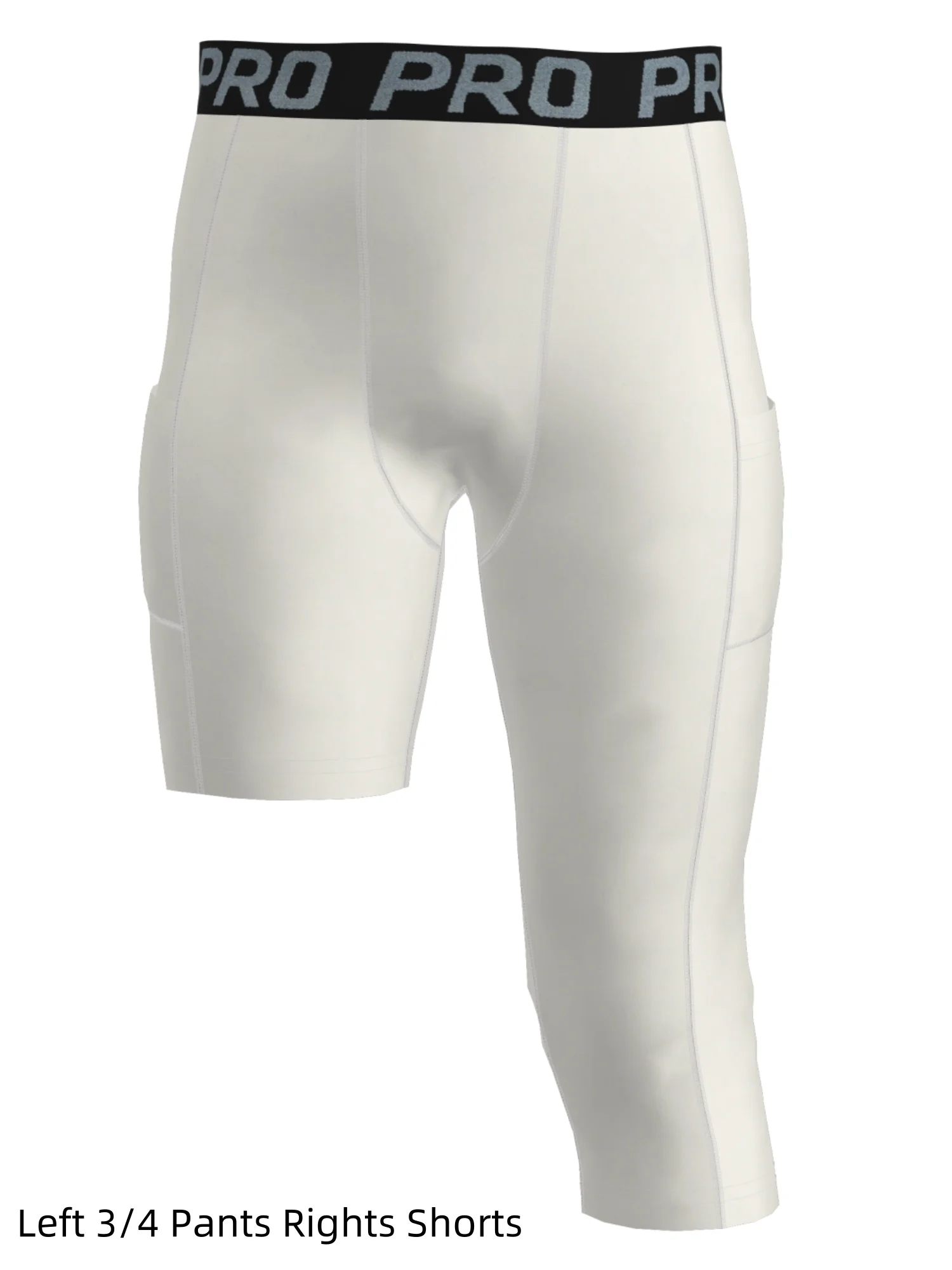 צעירים בנים 3/4 טייטס דחיסה לרגל אחת עבור שרוול כדורסל קפרי שכבת בסיס ספורטיבית תחתונה לריצה בחדר כושר