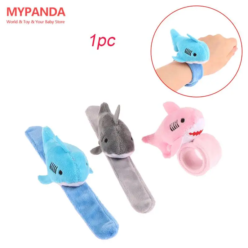 

New 1PC Cute Plush Shark Wristband Stuffed Animal Slap Bracelet Slap Rings Slap Band Toy For Kids Party Favor Birthday Gift