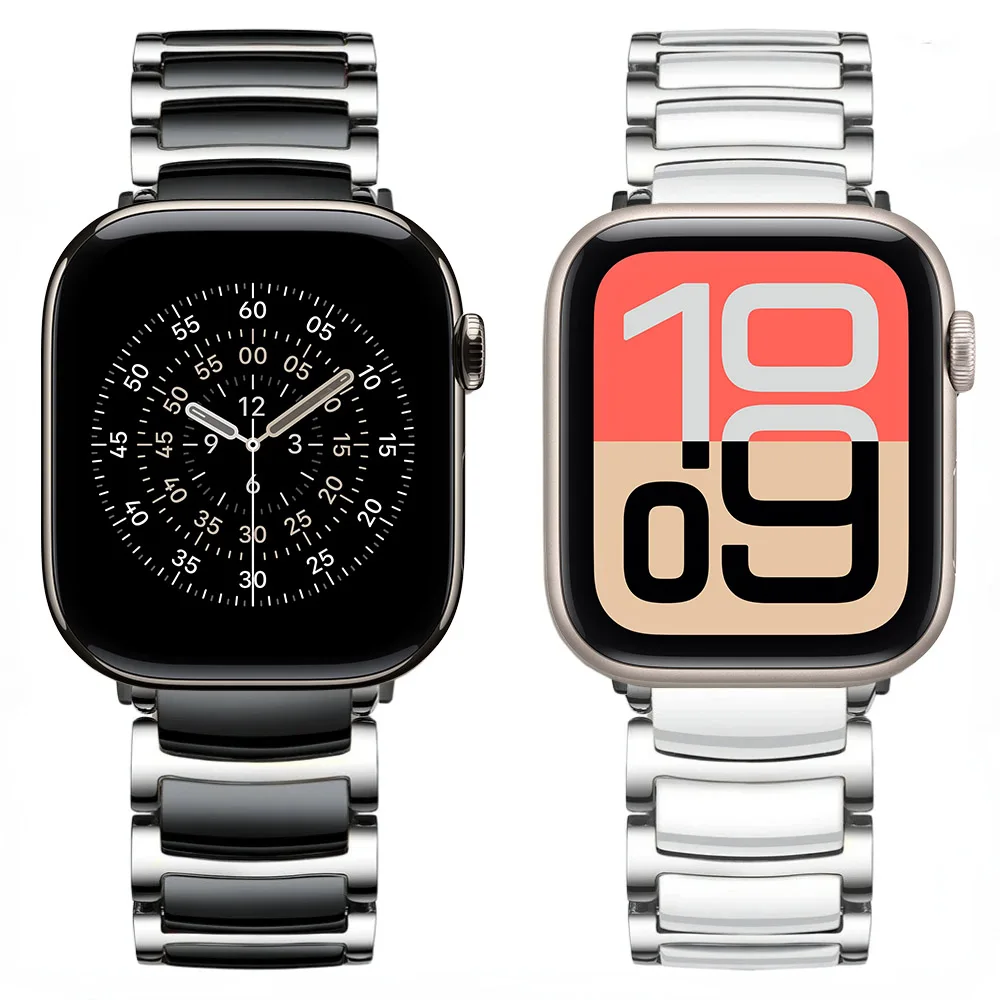 Ceramic Bracelet for Apple Watch Band 49mm 46mm 45mm 44mm 42mm 41mm 40mm Wristband iWatch Series Ultra 3 11 10 9 8 7 6 5 SE Belt