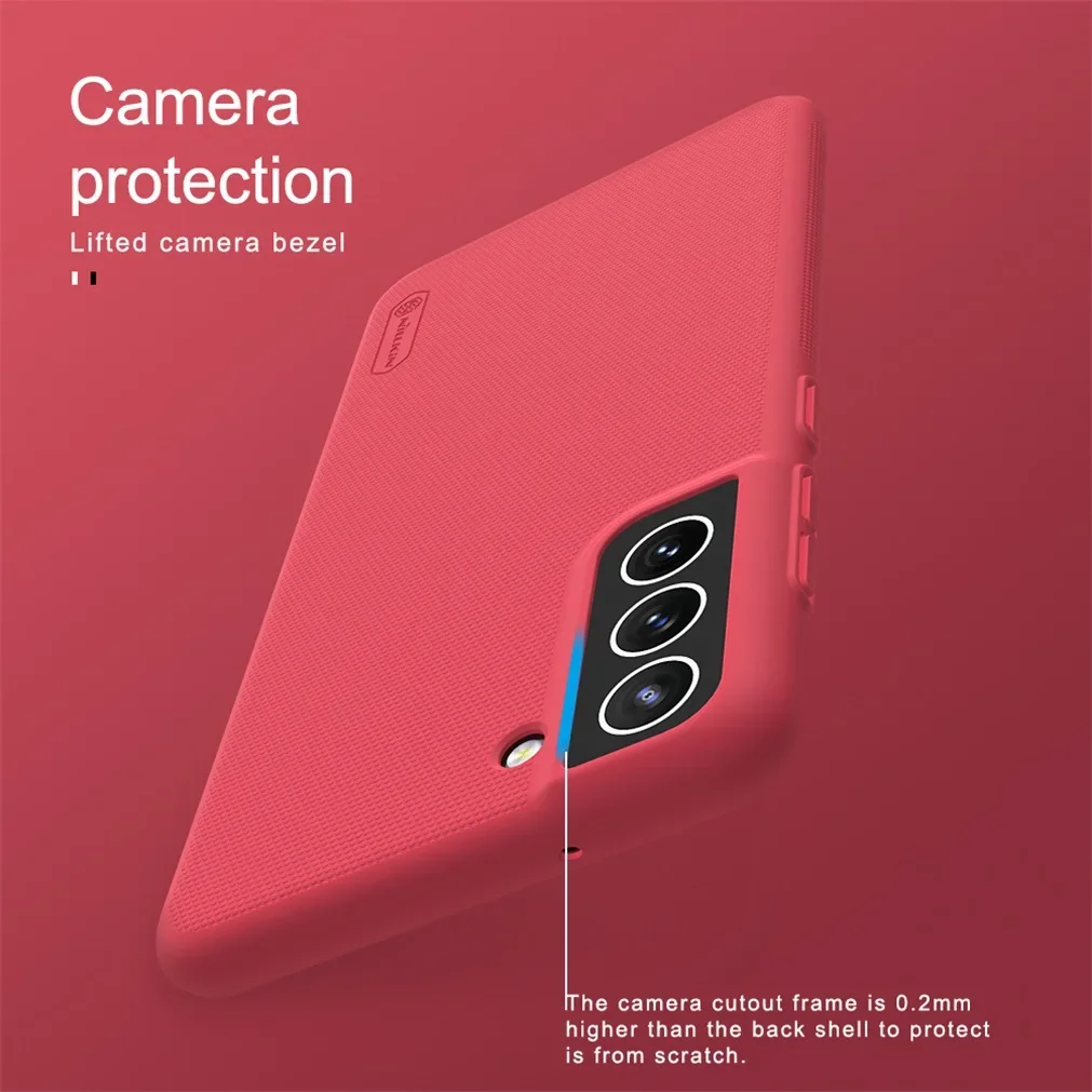 삼성 갤럭시 S21 FE 5G 케이스 Nillkin 슈퍼 서리 낀 방패 하드 PC 보호대 뒷면 커버 삼성 S21 울트라 S21 플러스 5G