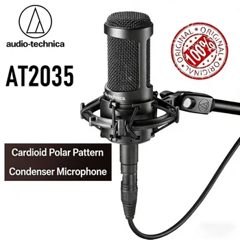 Microfono a Condensatore Cardioide Audio-Technica AT2035 Originale, Microfono Professionale XLR per Registrazione e Podcast