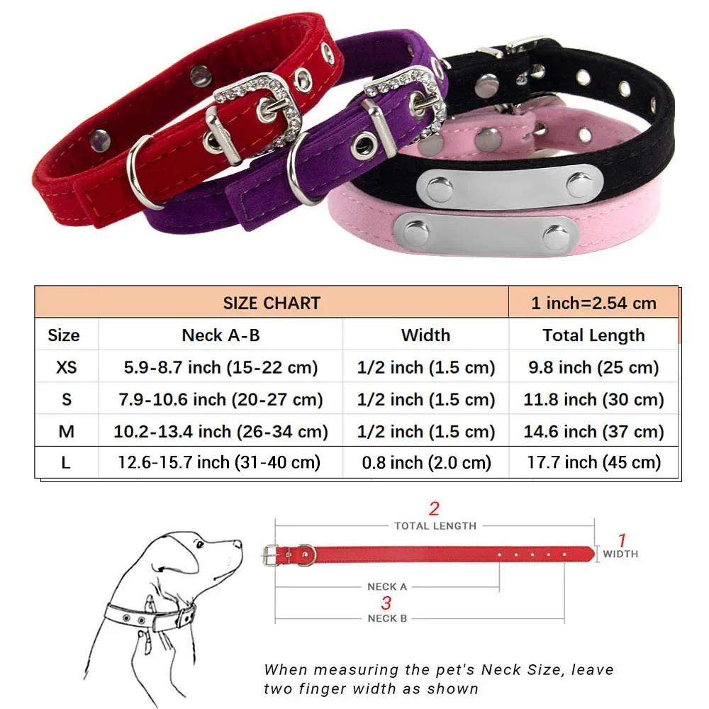 Personalized Cat Collar Soft Velvet Puppy Necklace Collars for Cats Small Dog Kitten Accessories Custom ID Name Free engraving 2
