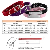 Personalized Cat Collar Soft Velvet Puppy Necklace Collars for Cats Small Dog Kitten Accessories Custom ID Name Free engraving 2