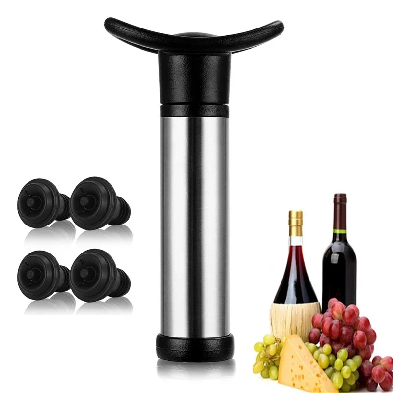 Vacuum Red Wine Bottle Cap Stopper Stainless Steele Wine Pump Vacuum