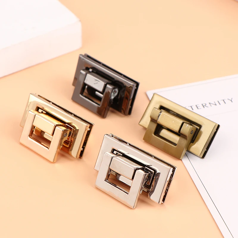 

1pc Metal Square Tiny Bag Turn Lock Twist Lock Clasp Leather Craft Women Bag Handbag Purse DIY Bag Hardware Accessories
