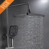 VGX Digital Shower System Intelligent Bathroom Temperature Display Shower Faucet Set Rainlfall Bathroom Mixer Bidet Shower Set 4