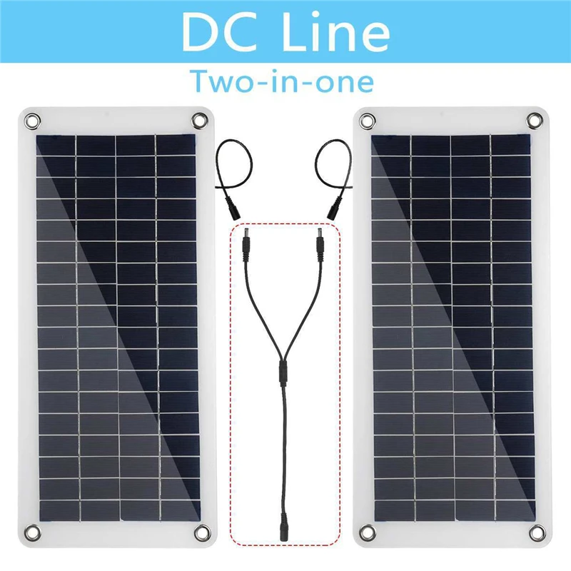 Solar Panel Connector Cable Solar Charger Battery Charger 2 in 1 30cm DC Cable for Solar Panel Kit for 12V USB With Controller Solar Cells Car Yacht Moblie Phone Battery Charger