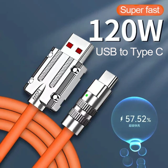 6A 120W USB Type C Super Fast Charging Cable cb5feb1b7314637725a2e7: For iphone|USB to Type C 6A