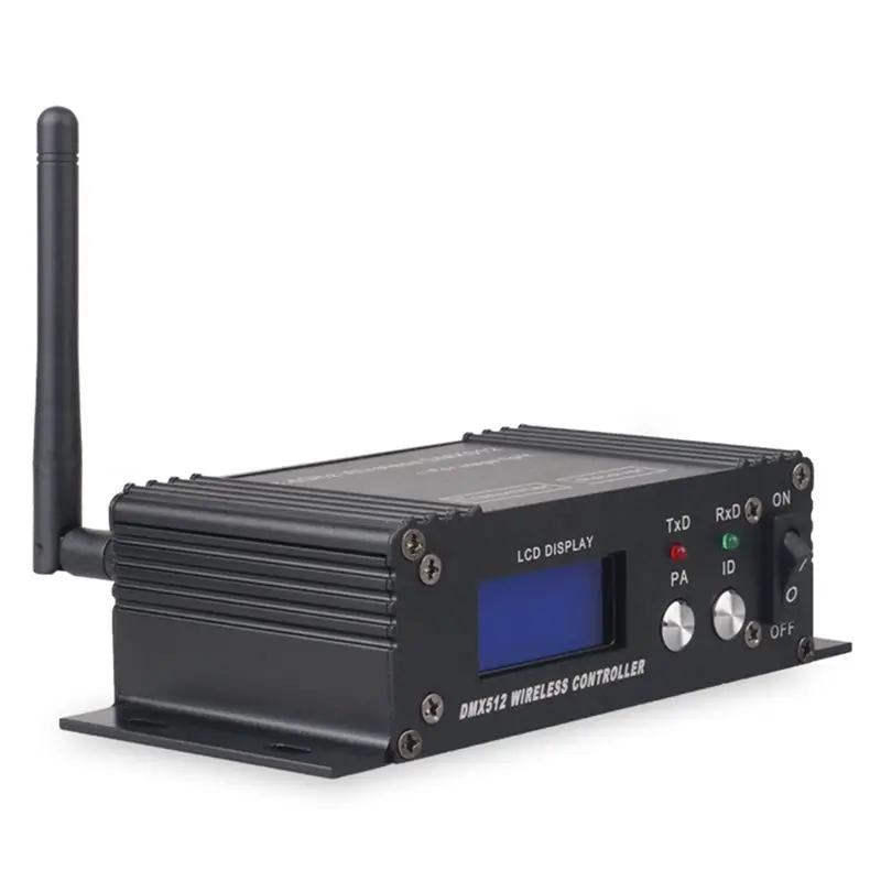 A33T-2X DMX 512 무선 컨트롤러 수신기 송신기 LCD 디스플레이 전원 조절 가능 디스코 DJ 스테이지 바 라이트-EU 플러그