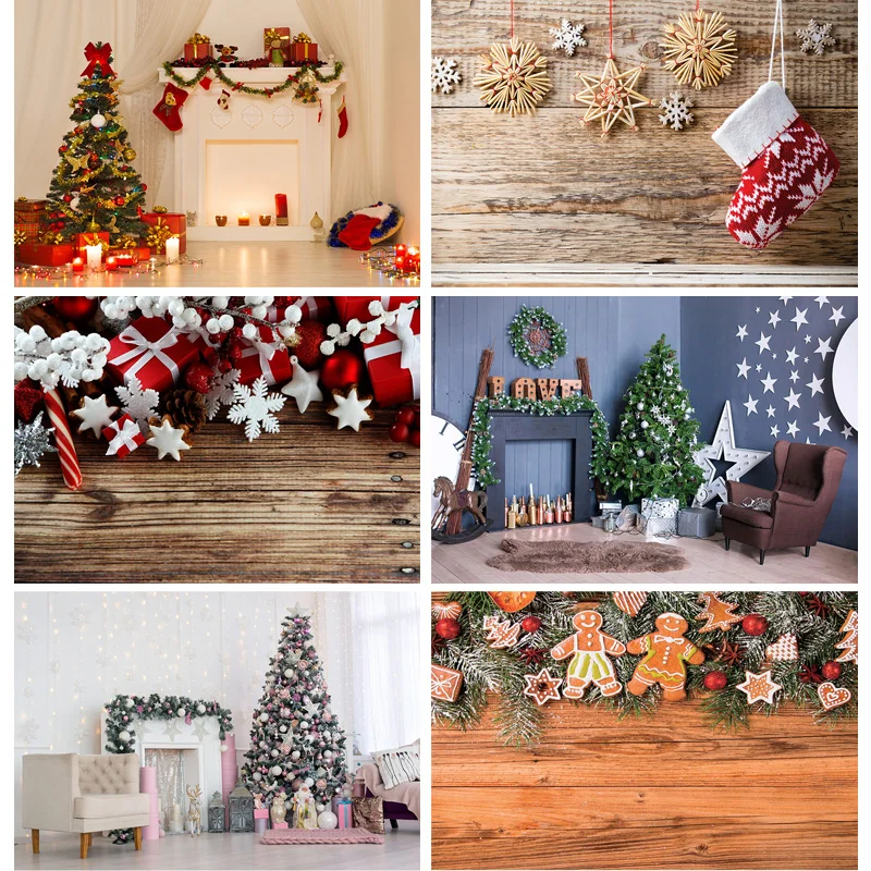 

SHENGYONGBAO Christmas Theme Photography Background Snowman Christmas tree Backdrops For Photo Studio Props ZLSY-65