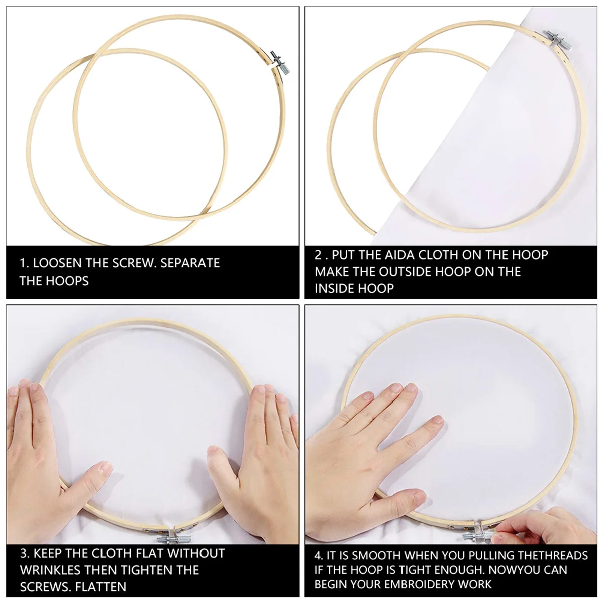 Embroidery Kit for Adults Beginners, Hoop Cloth Needles, Colorful Threads, Scissors Threading Tool, Cross Stitch DIY Kits