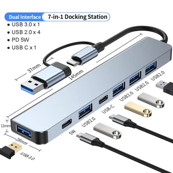 7-in-1 USB Hub with Dual Type-C Ports 1