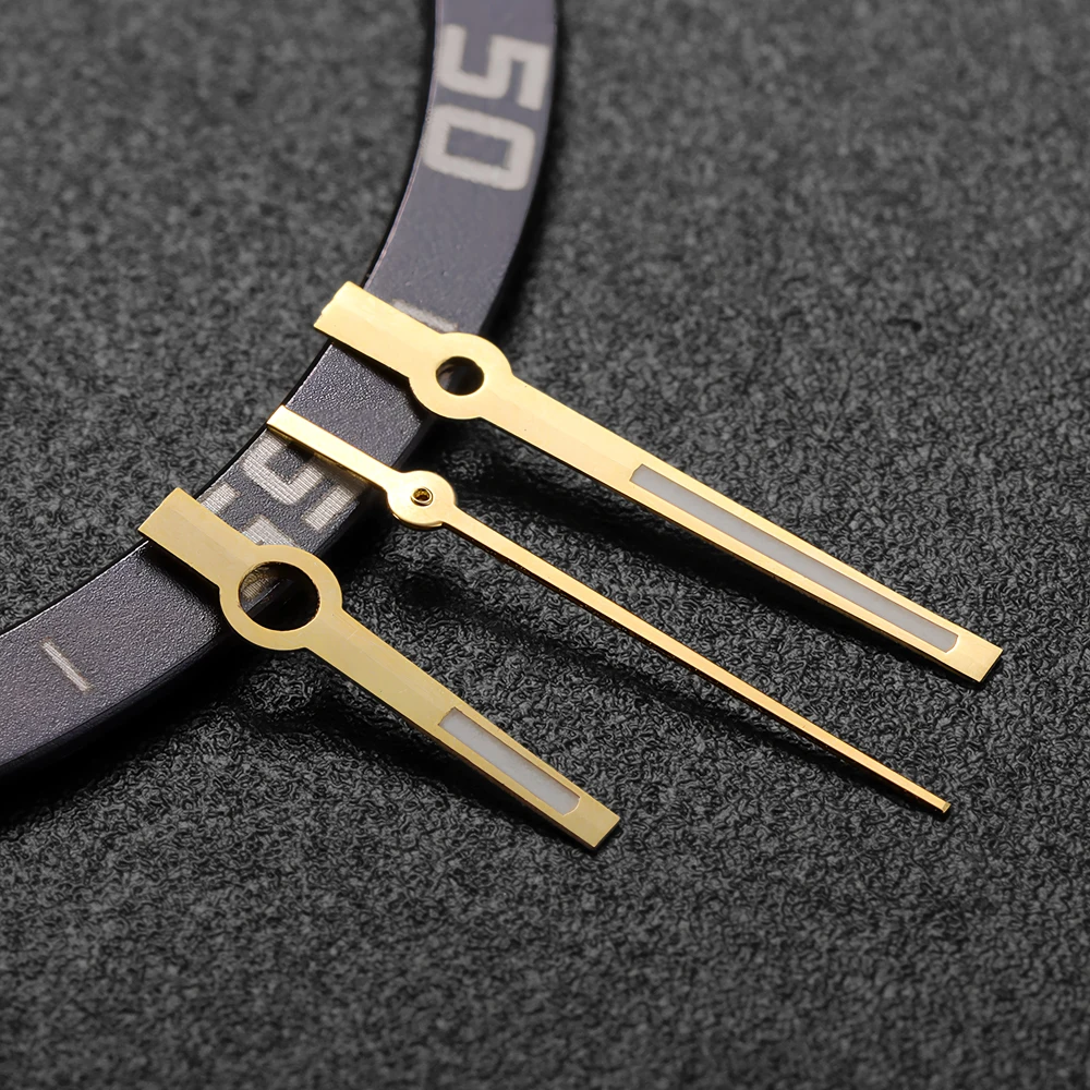 RoseGold Silver Gold Watch Hands with Green Luminous Finish - 3-Pin Pointers and Accessories