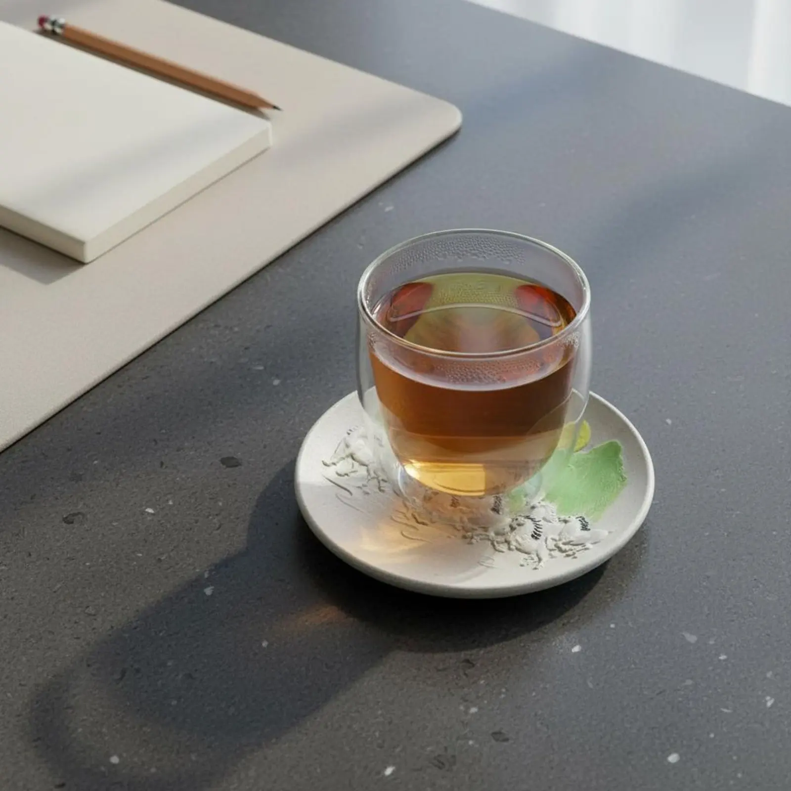 양각 말 무늬 트레이 다기능 중국 디자인 찻주전자 홀더 수제 풍경 차 접시 차 도구 수집가용