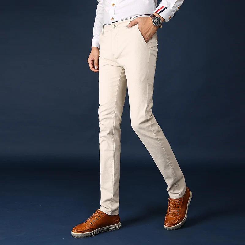 Men pants Stretch pants Business pants Suit pants Men Pants Classic Style Cotton Elastic Slim Fit Office Trouser Business Casual Solid Straight Suit Pant Men's Clothing