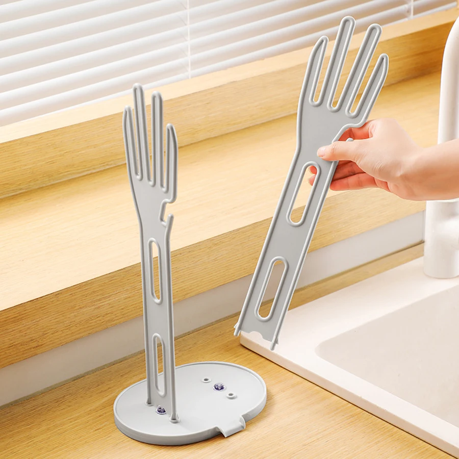 1PC Kitchen Glove Stand Holder Rubber Glover Dryer Rack Towel Holder Drain Countertop Storage Rack Kitchen Sink Accessories Tool 4