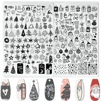 Cartoon Animal Nail Stamping Plate Cute Christmas Halloween Character Snowman Leaf Nail Printing Stencil Templates Manicure Tool 1