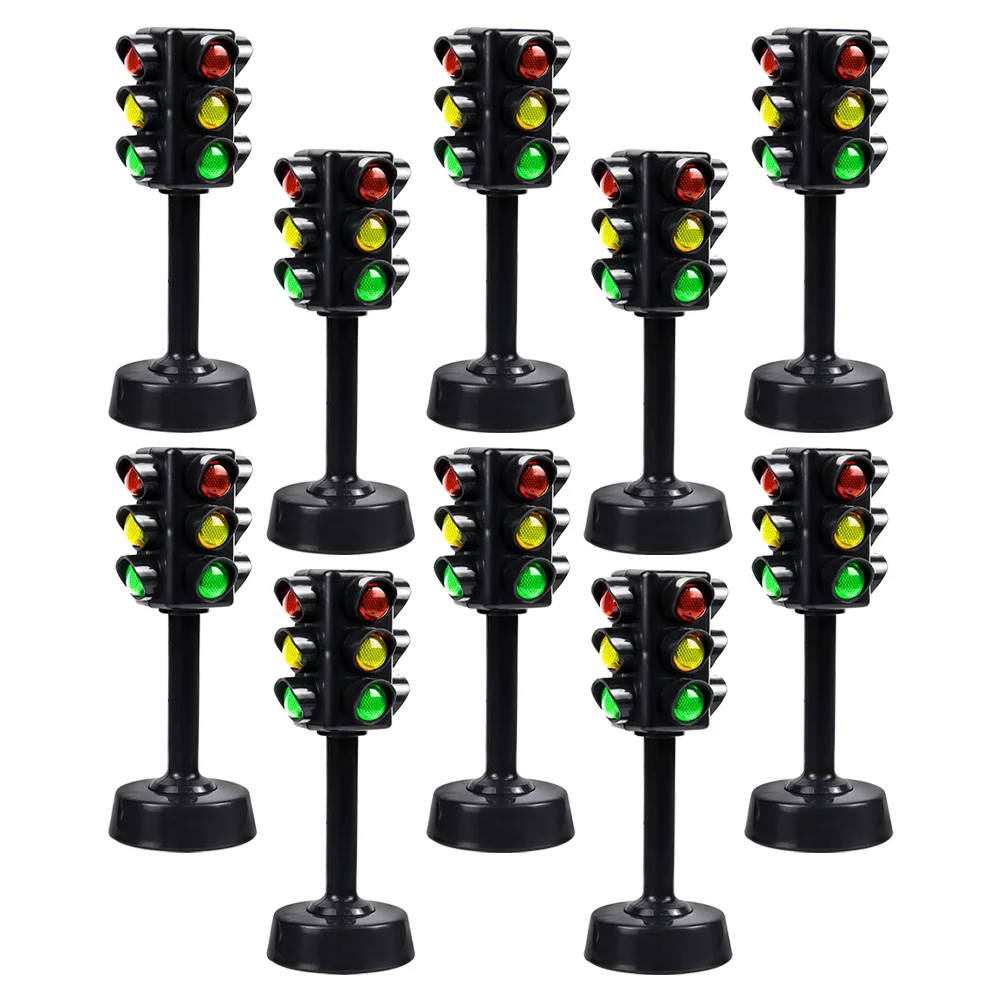 traffic light, 10pcs traffic light model child educational mininature street lamp sign for pretend play accessories birthday traffic signs model 6 traffic road street sign playset for kids gift