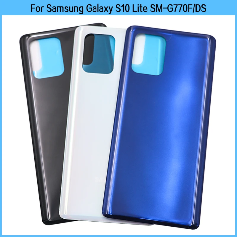 

10PCS For SAM Galaxy S10 Lite SM-G770DS SM-G770F Battery Back Cover Rear Door Panel S10Lite Housing Case Adhesive Replace