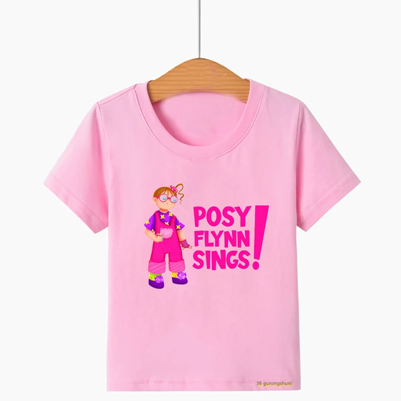 

T-Shirt For Girls Anime Posy Flynn Sing Cartoon Print Toddler Tshirt Fashion Kids T Shirt Clothes Short Sleeve Tops Dropshipping
